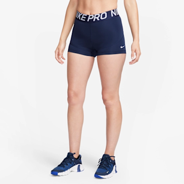 Nike Pro Women's 3" Shorts - Obsidian/Obsidian/White - Size XS