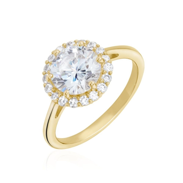 Bague Solitaire Plaqué Or Jaune Melva Oxyde De Zirconium