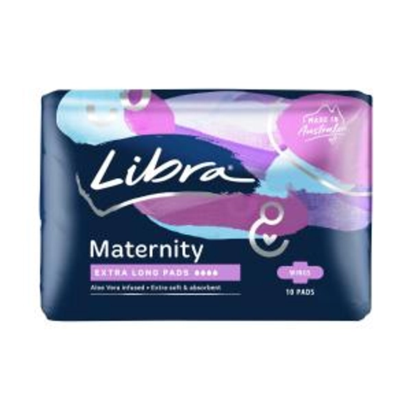 Libra Maternity Extra Long With Wings Pads | 10 Pack