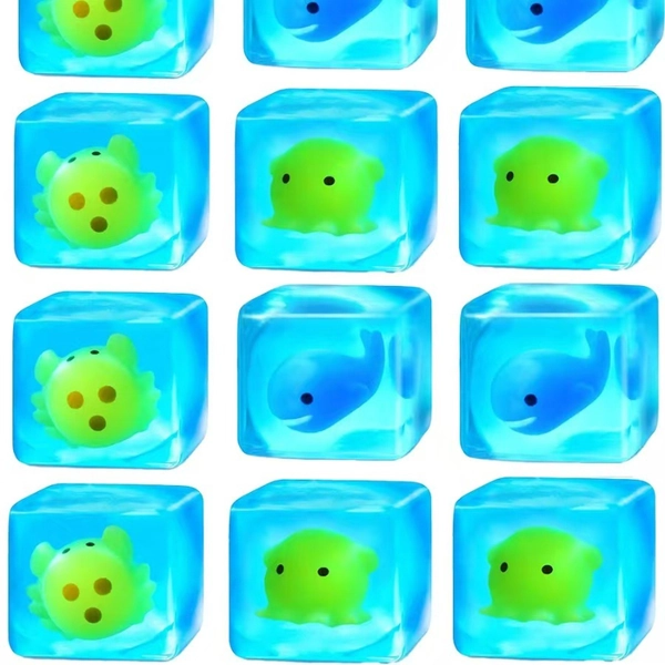 Ocean Cube Extrudable Toy • Fun Blue Slow Rebound Soft Toy • School Reward, Anxiety Relief Press Toy • Portable and Relaxing Squeeze Toy for Easter, Valentine's, Christmas