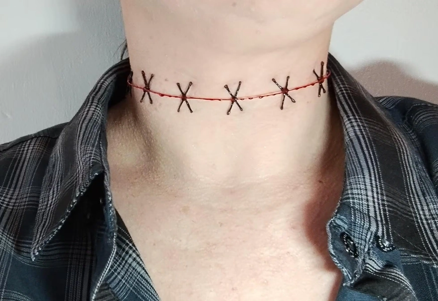 Bloody Stitched Decapitated Necklace