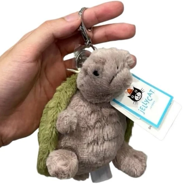 Jellycat Timmy Turtle Bag Charm – Soft Plush Toy Keychain Best Gift