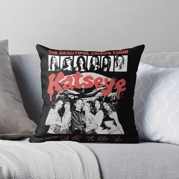 Katseye The Beautiful Tour World Throw Pillow