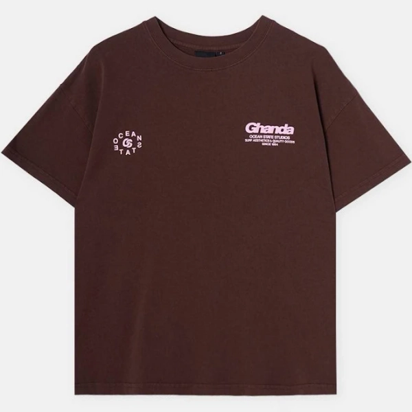 Ghanda SurfCo Grizzly Brown Boyfriend Tee Printed
