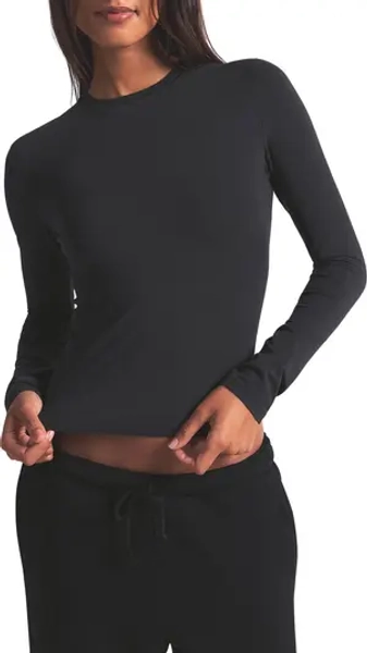 Stretch Cotton Jersey Long Sleeve T-Shirt