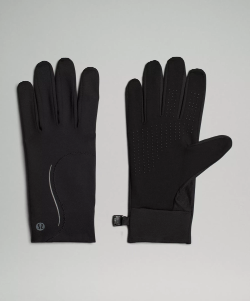 Women's Fast and Free Fleece Running Gloves - Black - XS