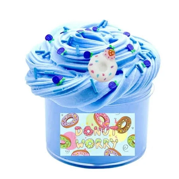 Stress Relief Toy,Pink Donut Scented Fluffy Slime with Colorful Sprinkles, Perfect for Kids and Stress Relief, Non-Toxic, 8oz, Size: One size, Blue