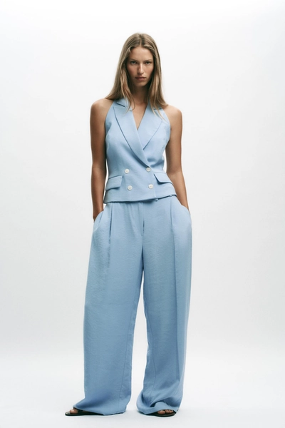 PLEATED WIDE LEG PANTS