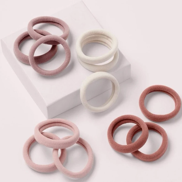 12-Pack Soft Rolled Ballerina Hair Ties