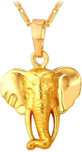Elephant Jewelry 18K Gold Plated Elephant Head Pendant Necklace For Women Men[Z3246] - Walmart.com