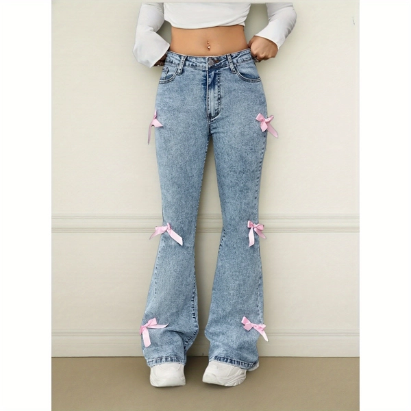 [Y2K Retro Heart Jeans] Y2K Retro Heart Patchwork Embroidered Straight-Leg Jeans for Teen Girls | Waist Loose Fit Denim Pants, Machine Washable All-Season Casual Skateboarding & Halloween Christmas Outfits, Holiday Outfit Jeans, Comfortable Fit Jeans