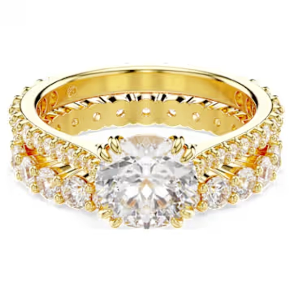 Bague Stilla, Parure (2), Taille Rond, Blanche, Placage de ton or