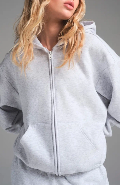 SKIMS Cotton Fleece Blend Classic Zip-Up Hoodie | Nordstrom