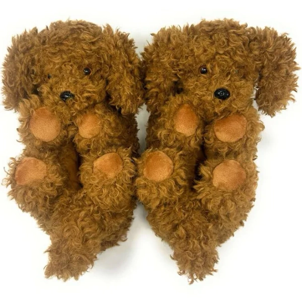 Coco the Doodle Fuzzy Non-Slip Slippers