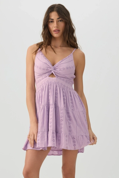 Twist Front Eyelet Mini Dress