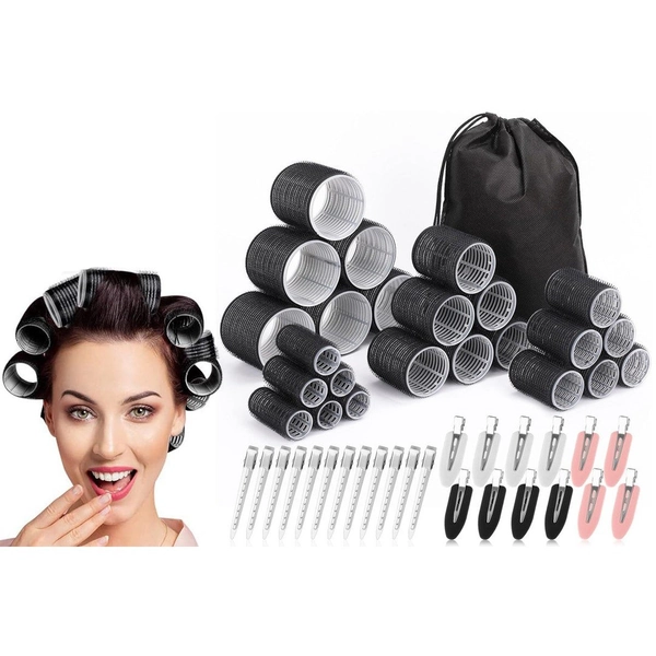 Hair Curlers Set 24Pcs Hair Rollers Self Grip Hair Rollers with 24 Clips