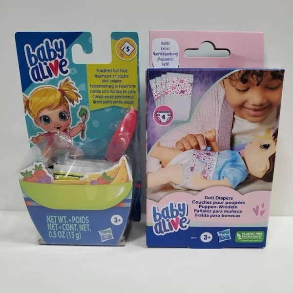 Baby Alive Food & Refill Diaper Bundle - New Toys & Collectibles