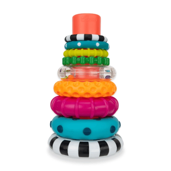 Sassy Stacks of Circles Stacking Ring STEM Learning Toy, 9 Piece Set, Ages 6 Months and Up