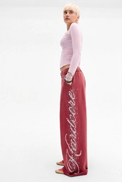 Jaded London Burgunderfarbene Hardcore Jewel Monster Jogginghose