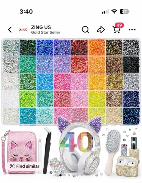 40000Pcs 40 Colors Jelly Multicolor Synthetic Rhinestones Resin - TikTok Shop