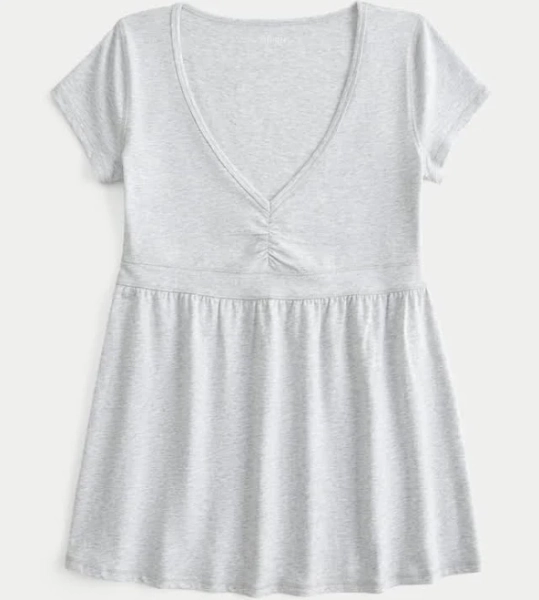 Hollister Women's Short-Sleeve Banded Babydoll Top
