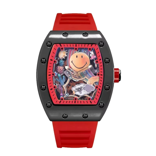 No Logo Classic Tonneau Skeleton Dial Cloud Expression Watches Mens Fshion Top Quartz Watch Automatic Date Clock AAA Relogio - AliExpress 1511