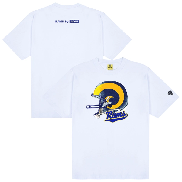 Men's Los Angeles Rams GOLF WANG White Helmet T-Shirt