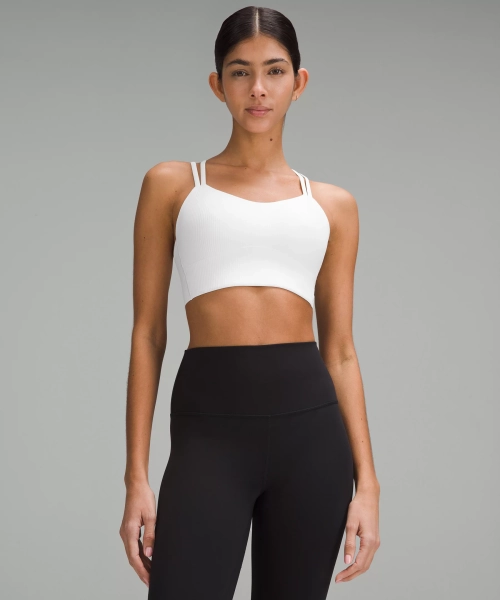 Like a Cloud Ribbed Longline Bra *Light Support, B/C Cup - White - 12