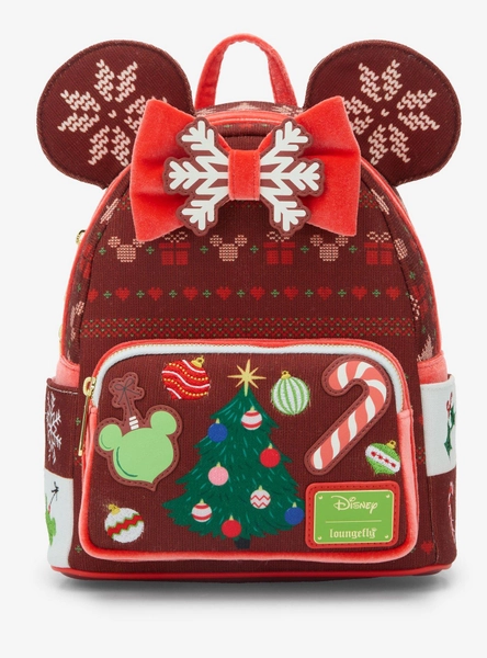 Loungefly Disney Minnie Mouse Sweater Holiday Mini Backpack — BoxLunch Exclusive