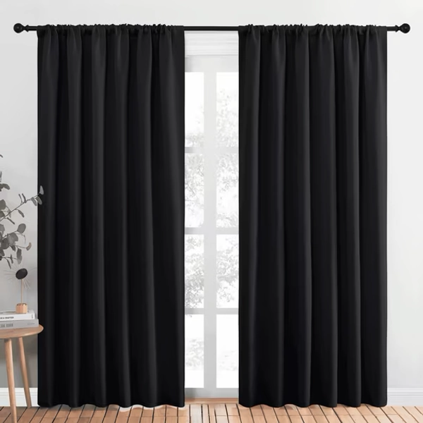 black curtain