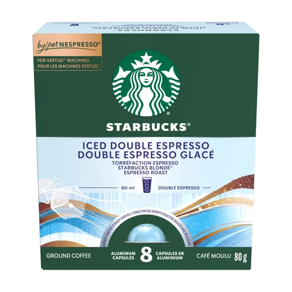 Starbucks by Nespresso for Vertuo Iced Double Espresso Coffee Capsules - 8 x 80g