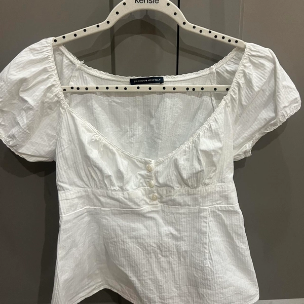 White Brandy Melville button up top #brandy...
