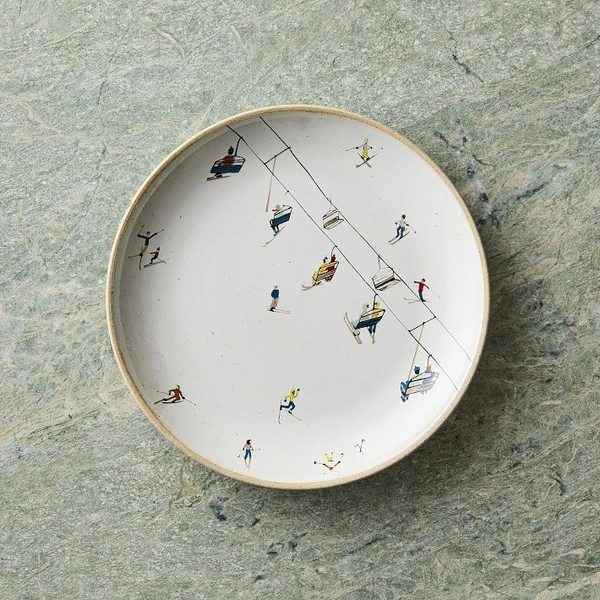 St. Jude Holiday Skier Stoneware Salad Plate Sets