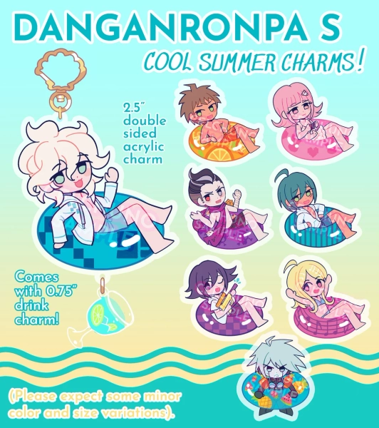 DANGANRONPA S Summer Acrylic Charms - Etsy