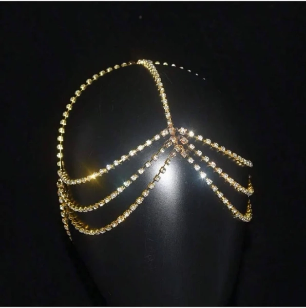 SHEIN Simple Headwear Cross Forehead Chain