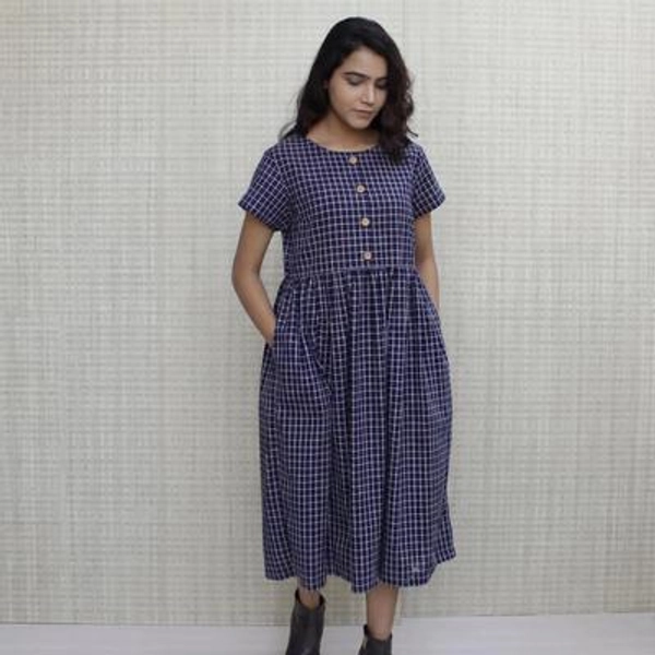 Striped Linen Dress, Button up Full Length Linen Dress, Smock Linen Dress, Nursing Dress, Summer Dress, Airy Breathable Comfortable Frock