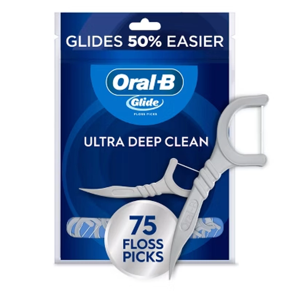 Oral-B Glide Ultra Deep Clean Floss Picks Cool Mint Flavor - 75ct