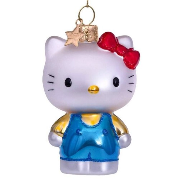 Vondels Christbaumschmuck Hello Kitty Blaue Latzhose (9cm)