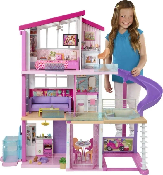 Barbie DreamHouse Playset – 3-Story Dollhouse with Elevator, Light-Up Pool, and 70+ Accessories