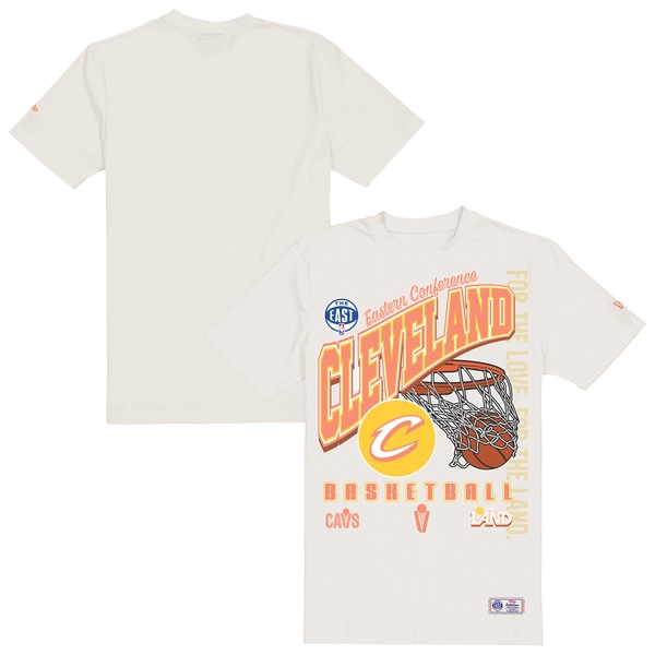 Men's Cleveland Cavaliers  New Era Cream Oversized City Edition Remix Vintage T-Shirt