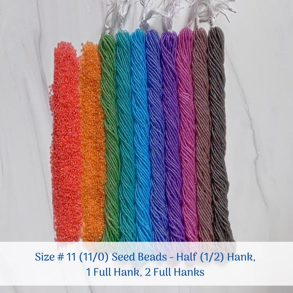 Size 11/0 (#11) Transparent Rainbow Sol-Gel Preciosa Czech Seed Beads Sold in Half (1/2) Hank(18g), 1 Full Hank(36g), 2 Full Hanks(72g)