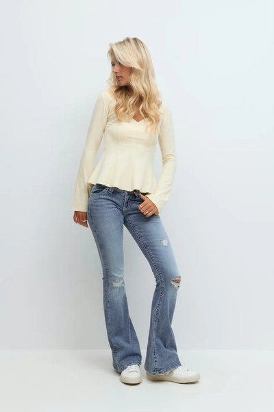 Sparkle low flare jeans