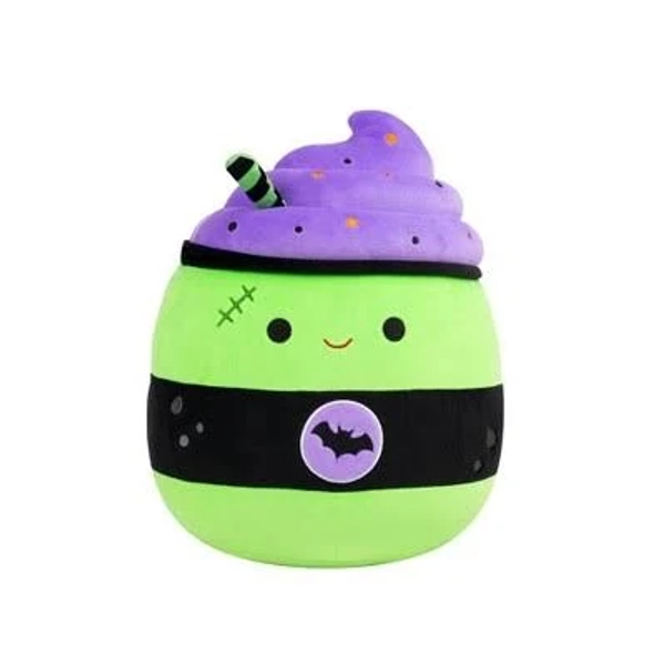 Squishmallows 12" Green and Purple Latte with Stitches and Bat Logo Plush