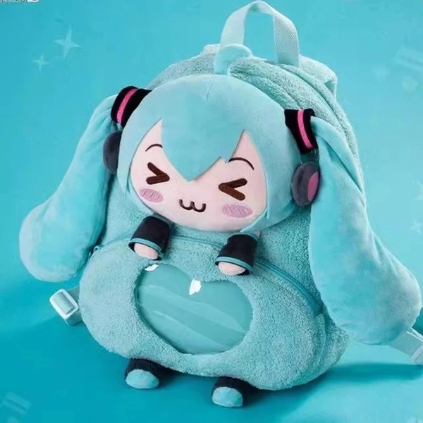 Cute Anime Plush Backpack Kawaii Cartoon Embroidered School Bag Large Capacity