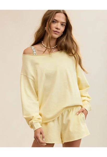Aerie Women's Alumni Off The Shoulder Sweatshirt