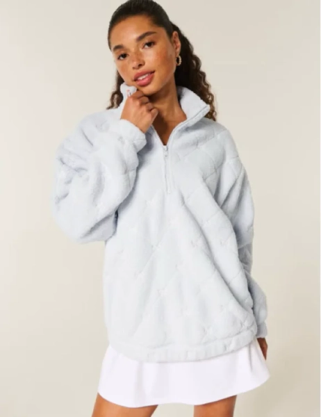 Gilly Hicks Sherpa Quarter-Zip Sweatshirt