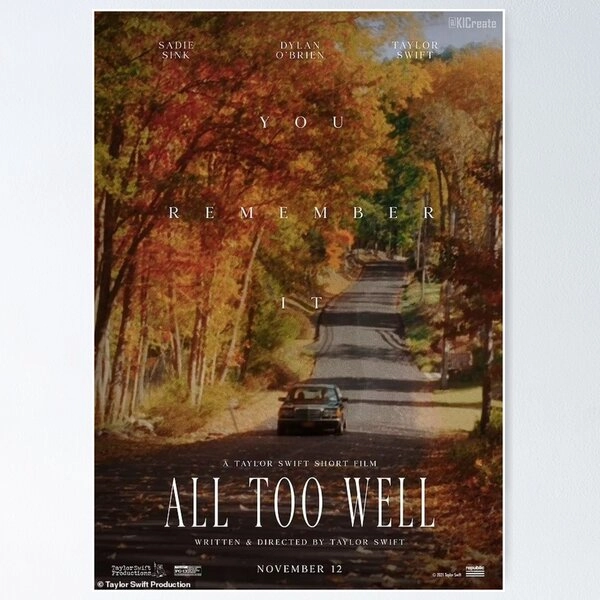 's All Too Well Film Poster  Poster