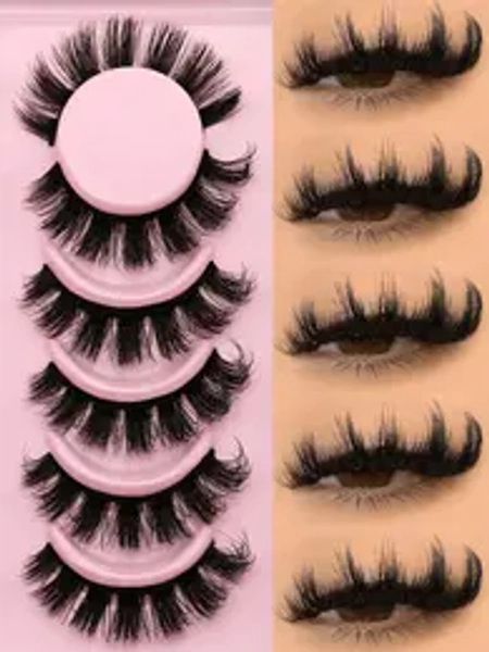 False Eyelashes Cat Eye Fluffy Faux Mink Lashes Wispy Lashes Dramatic Long Thick Volume Mink False Eyelashes Makeup