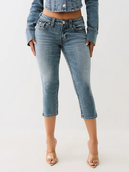 JENNIE MID RISE FLAP SKINNY CAPRI