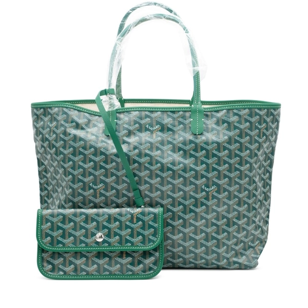 Goyard Green Goyardine Canvas And Chevroches Calfskin Saint Louis PM Tote Available For Immediate Sale At Sotheby’s